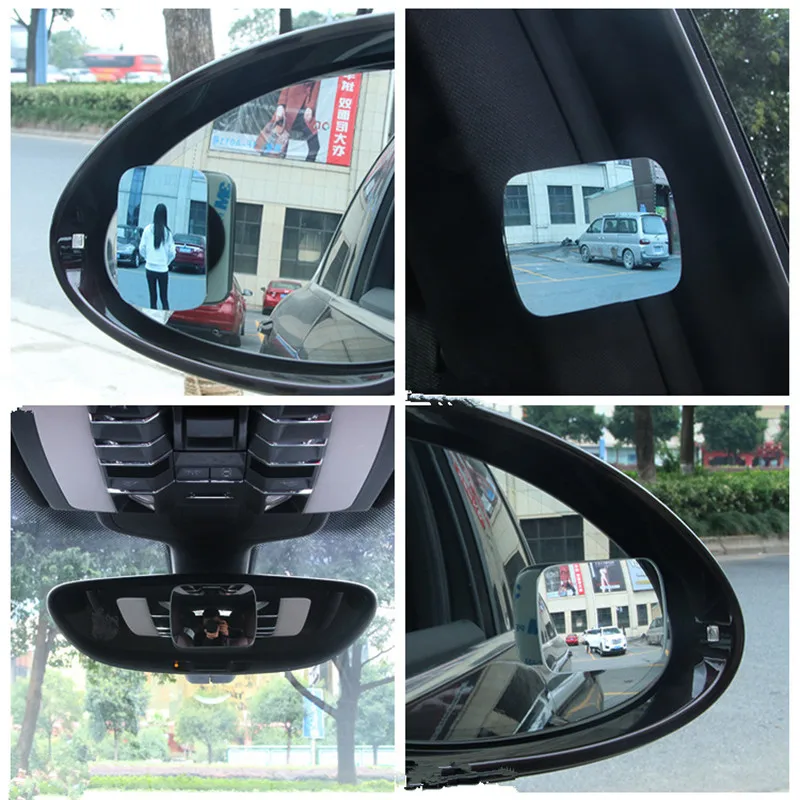 

Car Mounted Boundless Glass Mirror Adjustable Angle Wide-angle Long Mirror Wide-vision Auxiliary Rearview Mirror Blue Filter
