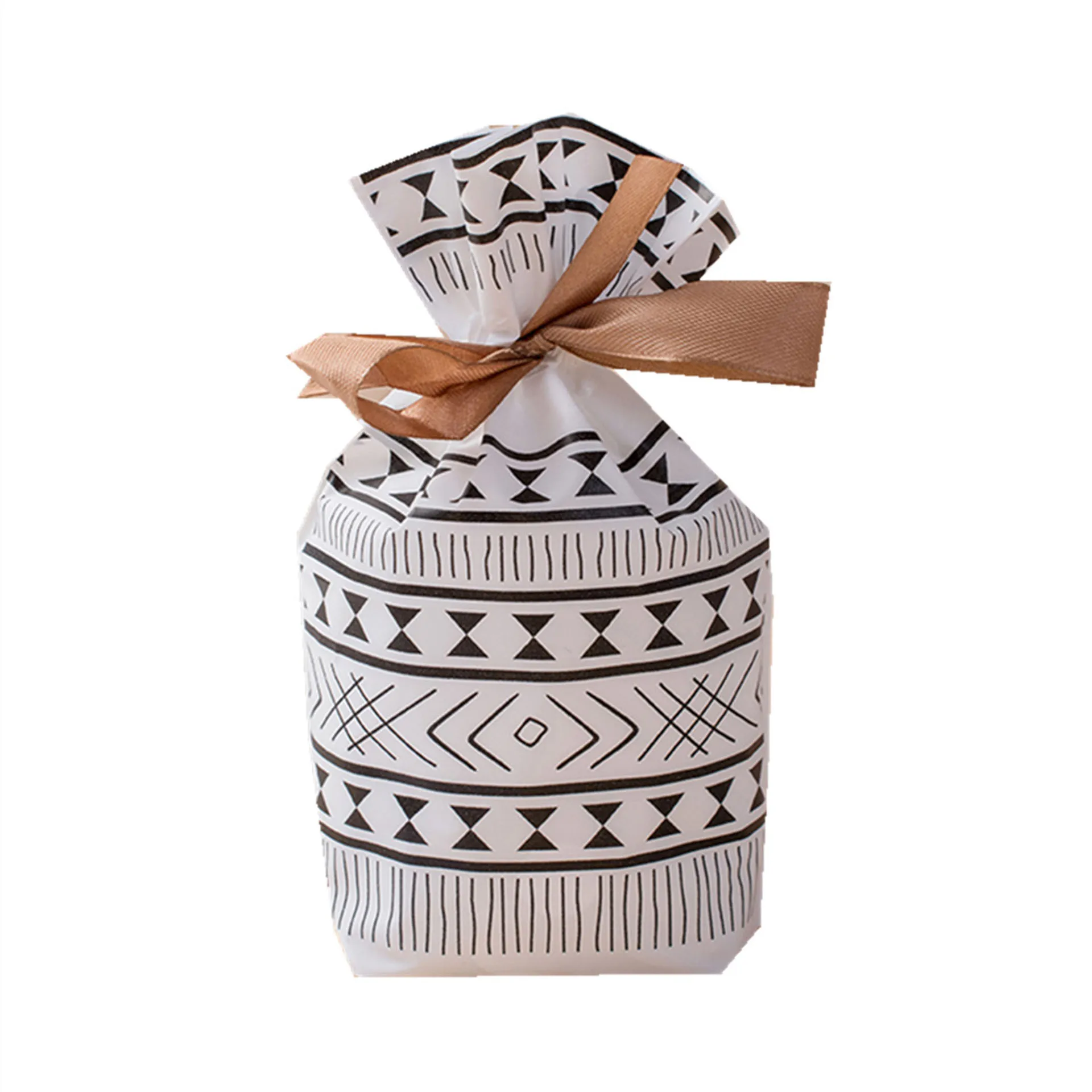 

50pcs Small Nougat Drawstring Bag Biscuit Baking Candy Food Bag Snowflake Crisp Gift Bag
