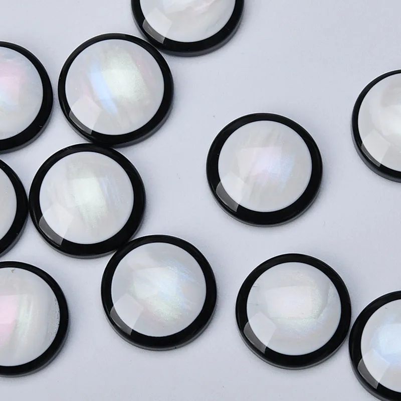 Имитация оболочки эффект квадратный круглый черный и белый материал смолы