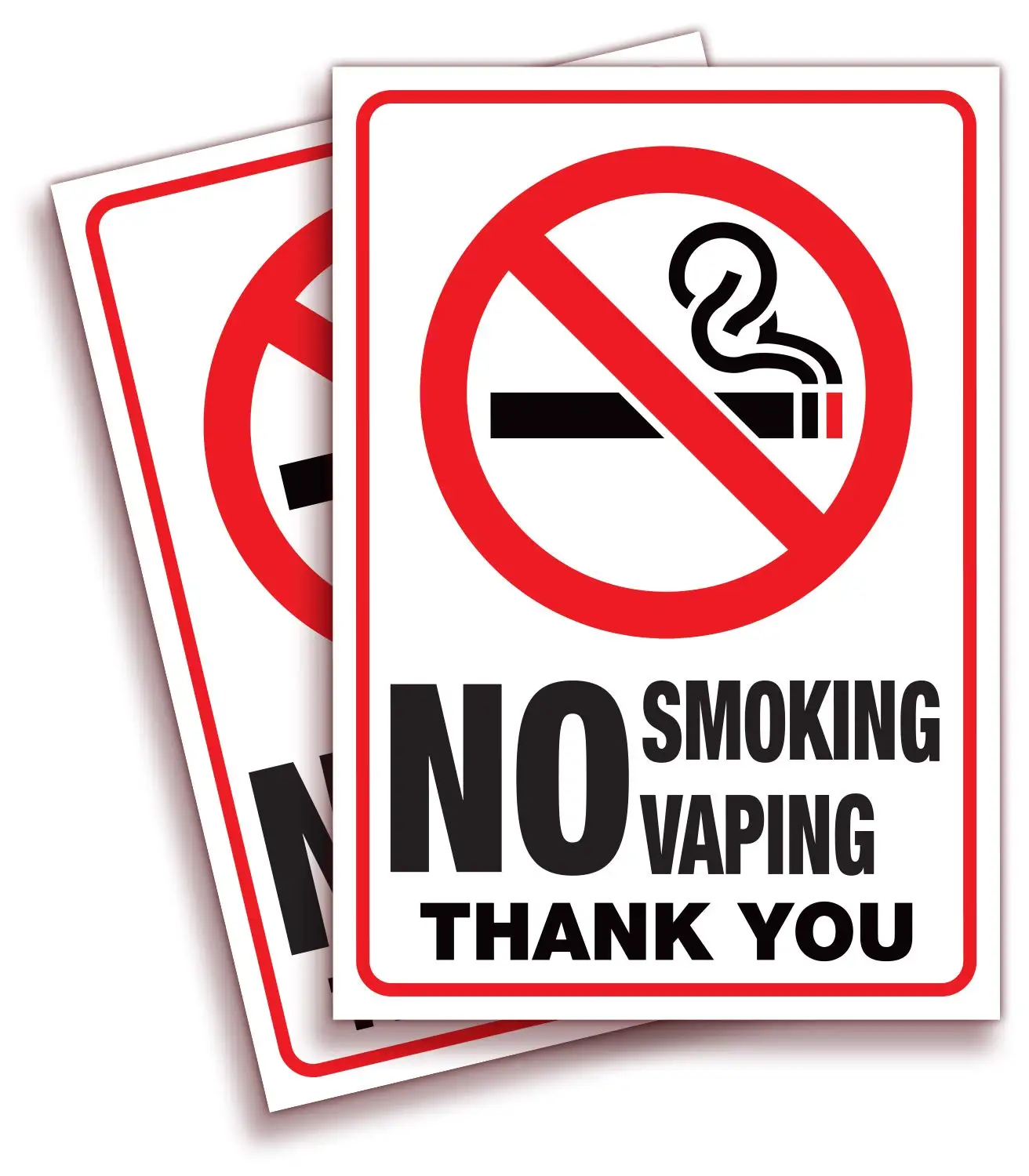 Для No Smoking No Vaping СТИКЕР знак 2 Упаковка 7x10 дюймов Премиум Самоклеящийся винил, d для УФ, погоды, царапин, воды и выцветания