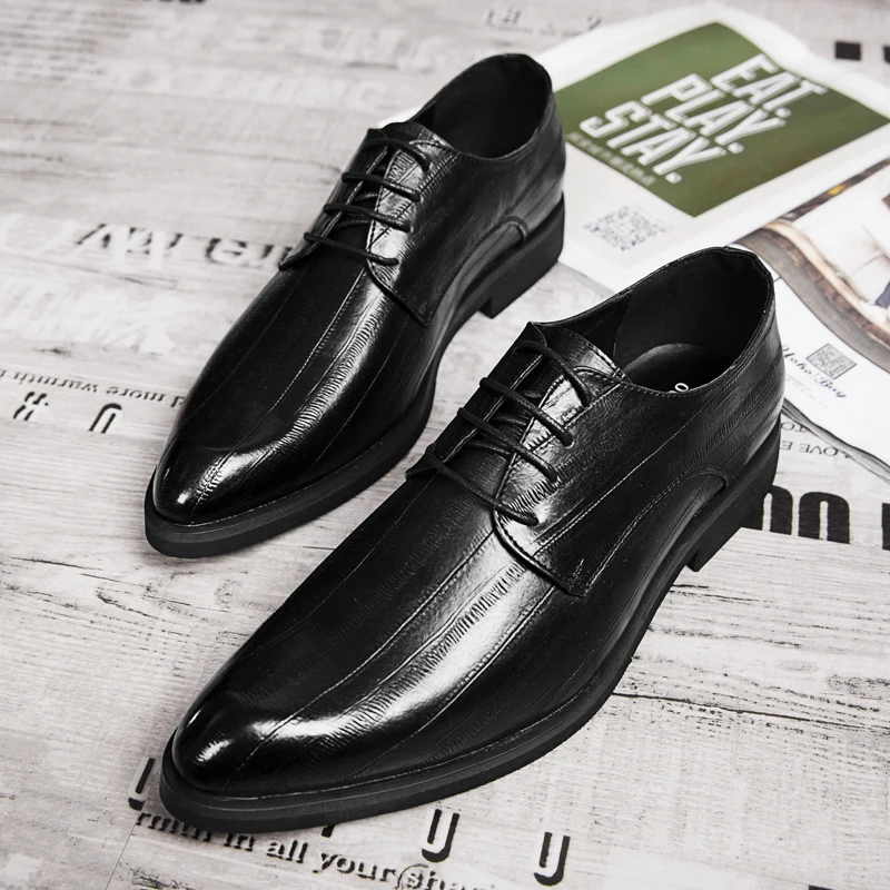 Кожаные ботинки Стильная повседневная классическая мужская обувь на каблуке