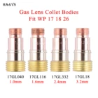 Набор цанг для газовой линзы TIG WP171,0, 510 шт., 1,62,43,21826 мм, корпус цанги 17GL040 17GL116 17GL332 17GL18 для сварочной горелки TIG WP17