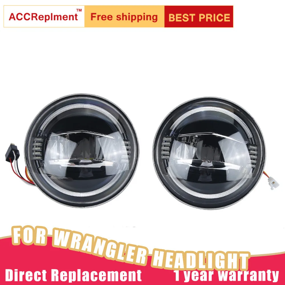 2Pcs LED Headlights For Jeep Wrangler 2007-2017 led car lights Angel eyes xenon HID KIT Fog Daytime Running Lights | Автомобили и