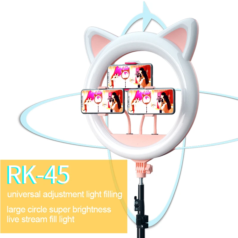 

MAMEN 18 inch LED Video Light Selfie Ring Light Youtube Studio Photography Lighting Flash On Camera Studio For Makeup Ring Light