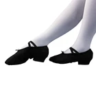 Холщовые балетные туфли для учителей, женская обувь на среднем каблуке, для девочек, для джазовых танцев, обувь для занятий животом и йогой, для детей и взрослых