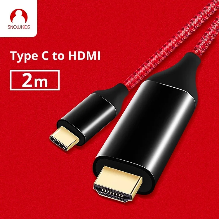 Видеокабель конвертер Snowkids Type C на HDMI для MacBook Huawei Mate 30 Pro iPad адаптер концентратор