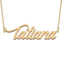 tatiana name necklace for women stainless steel jewelry with gold plated nameplate pendant femme mother girlfriend gift