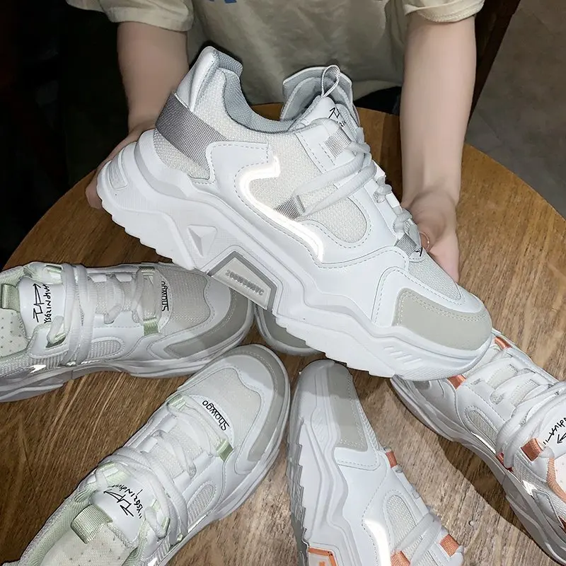 Для женщин на не сужающемся книзу массивном кроссовки высокой платформе 5 см