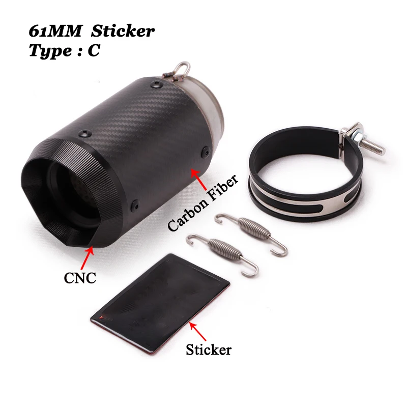 51 мм 61 Универсальная выхлопная труба мотоцикла из углеродного волокна для GSXR600
