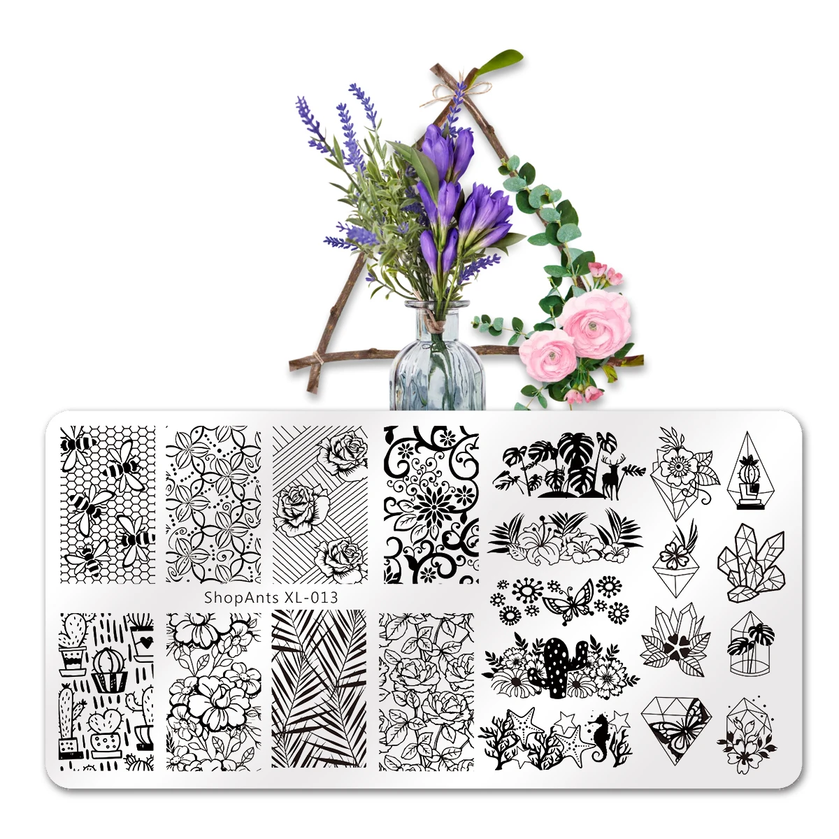 Трафареты из нержавеющей стали для стемпинга ногтей 6 х12 см|Шаблоны дизайна