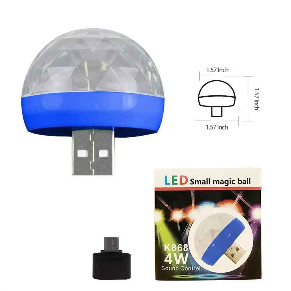 Миниатюрный RGB светодиодный праздвечерние чный диско-шар с USB сценическое