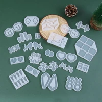 resin crafts jewelry making tools dangle uv epoxy earrings resin mold silicone mould geometry pendant molds