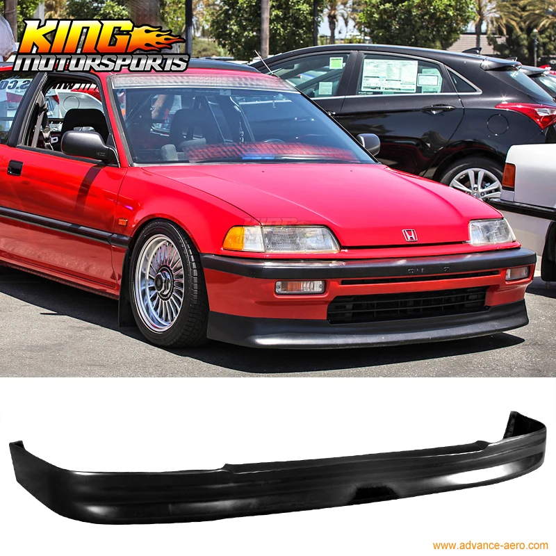 Подходит для 1990 1991 Honda Civic CS Style Уретановый передний бампер спойлер PU Global