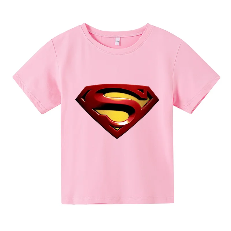 

2021 Summer Boys And Girls Printed Oversized T-Shirt, High-Quality Breathable Cotton Top, Comfortable Youth Short-Sleeved 4T-14T