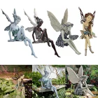 Скульптура цветочной феи, садовый ландшафтный сад, художественное украшение из смолы, статуэтка Turek сидя, Фигурки девушки-ангела, ремесло