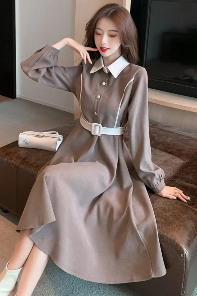 

2021 Spring new French retro dress wick velvet long dress party dresses women evening 2020 Vintage Polo Cotton