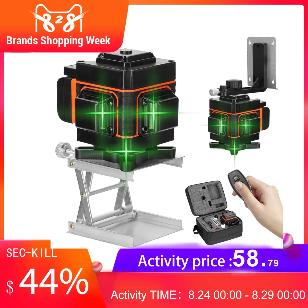 3D прибор для измерения уровня Многофункциональный 12 линий инструмент