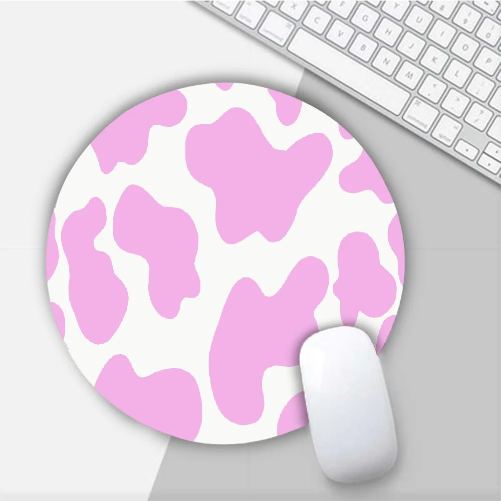 

Cute Spots Cow Round Mouse Mat Gaming Mouse Pad For PC Laptop Notebook 20x20cm Gamer Desk Pad