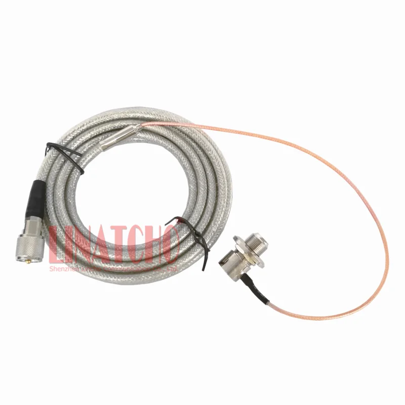 5 meters SC-5MS 5D-FB  mobile car radio antenna coaxial cable PL259 N male and right angle SO239 connector