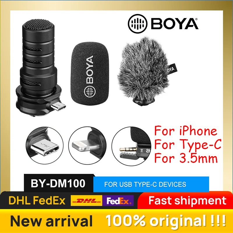 Цифровой стерео кардиоидный конденсаторный микрофон BOYA BY DM100 DM200 A7H превосходный