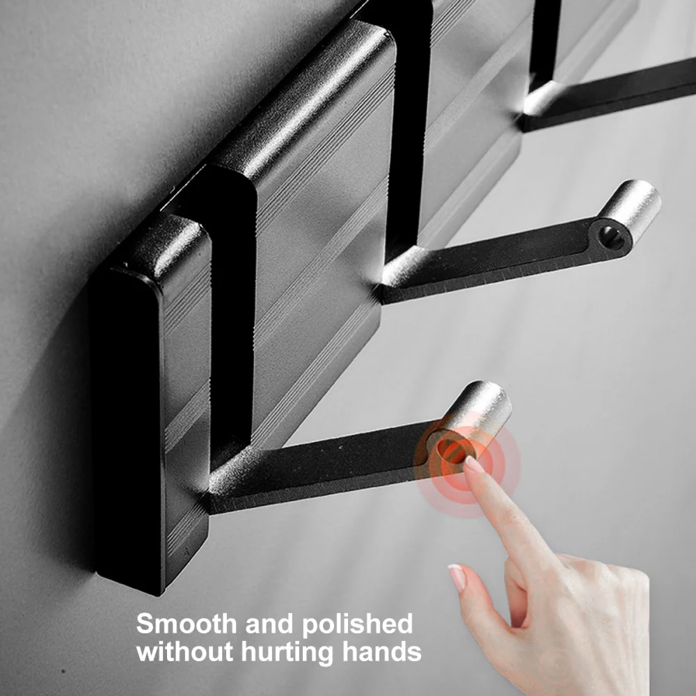 

Hook Wall Mounted Retractable Coat Rack Space Saving Foldable Hooks for Bedroom