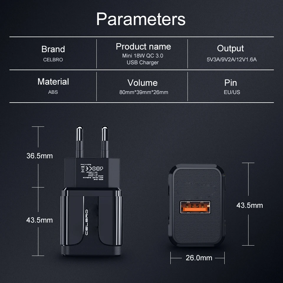 Быстрая быстрая зарядка 3 0 USB зарядное устройство для телефона путешествий QC