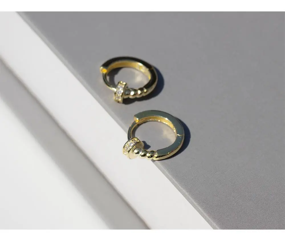 Женские серьги кольца из серебра 925 пробы с цирконом|Серьги-подвески| |