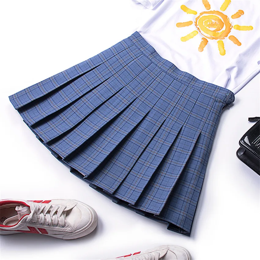 Женская юбка в шотландскую клетку с завышенной талией | одежда