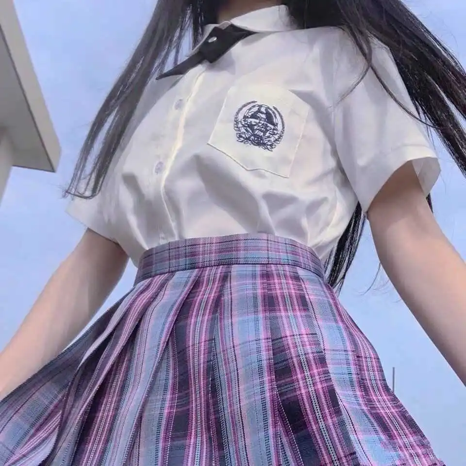 

A-line School Girl 2021 Short Skirt High Waist Jk Skirts Uniform Plaid Skirt White Pink Cheerleader Tutu Skirt Dress Cloths