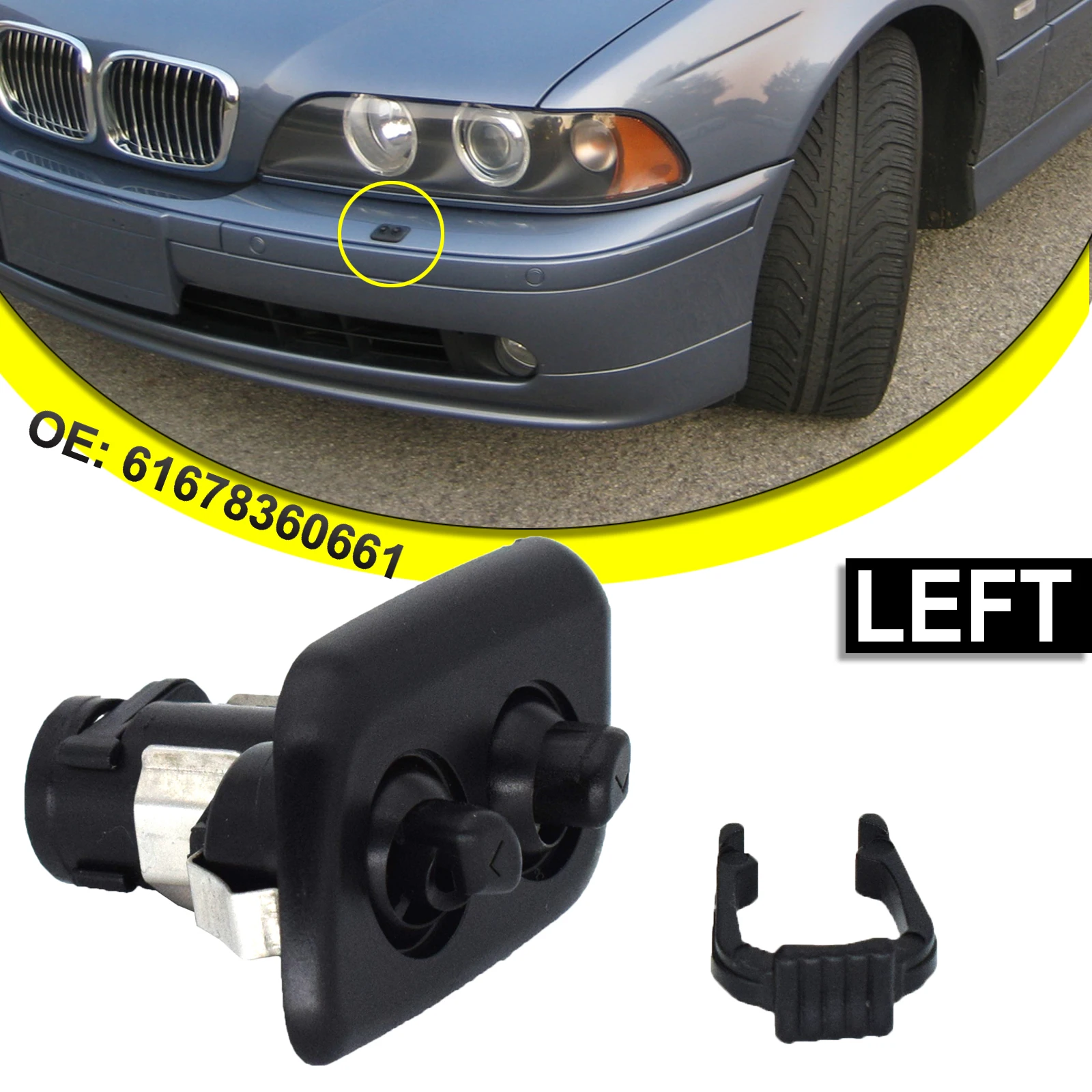 Левая фара шайба сопла струйный распылитель 61678360661 для BMW 5 серии E39 525i 525iT 528i 528iT 530i
