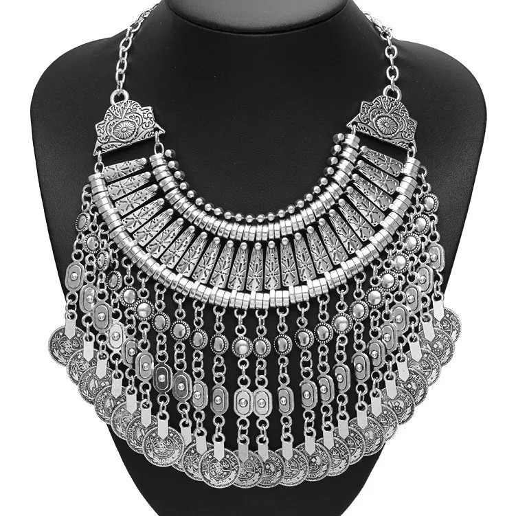 Style J Новинка, женское модное ювелирное изделие, винтажное, серебряное, цвет, макси воротник, длинная цепочка, кристалл, колье, массивные ожерелья, подвески - Окраска металла: Style J