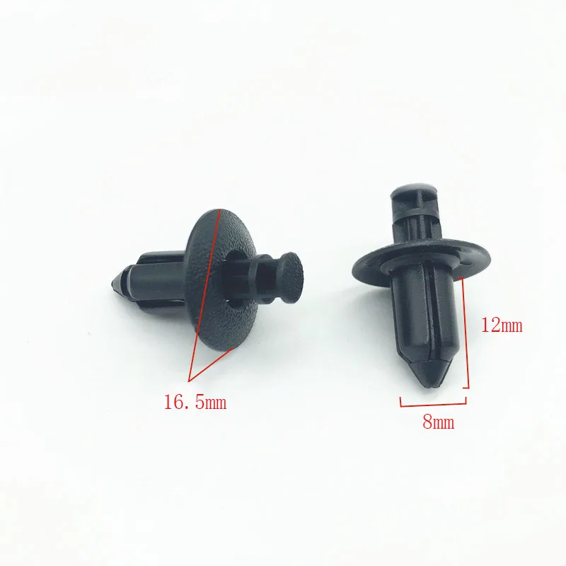 

50Pcs Universal Auto Fairing Trim Panel Fastener Clips Plastic Rivets Retainer 8mm Hole Car Push Clips