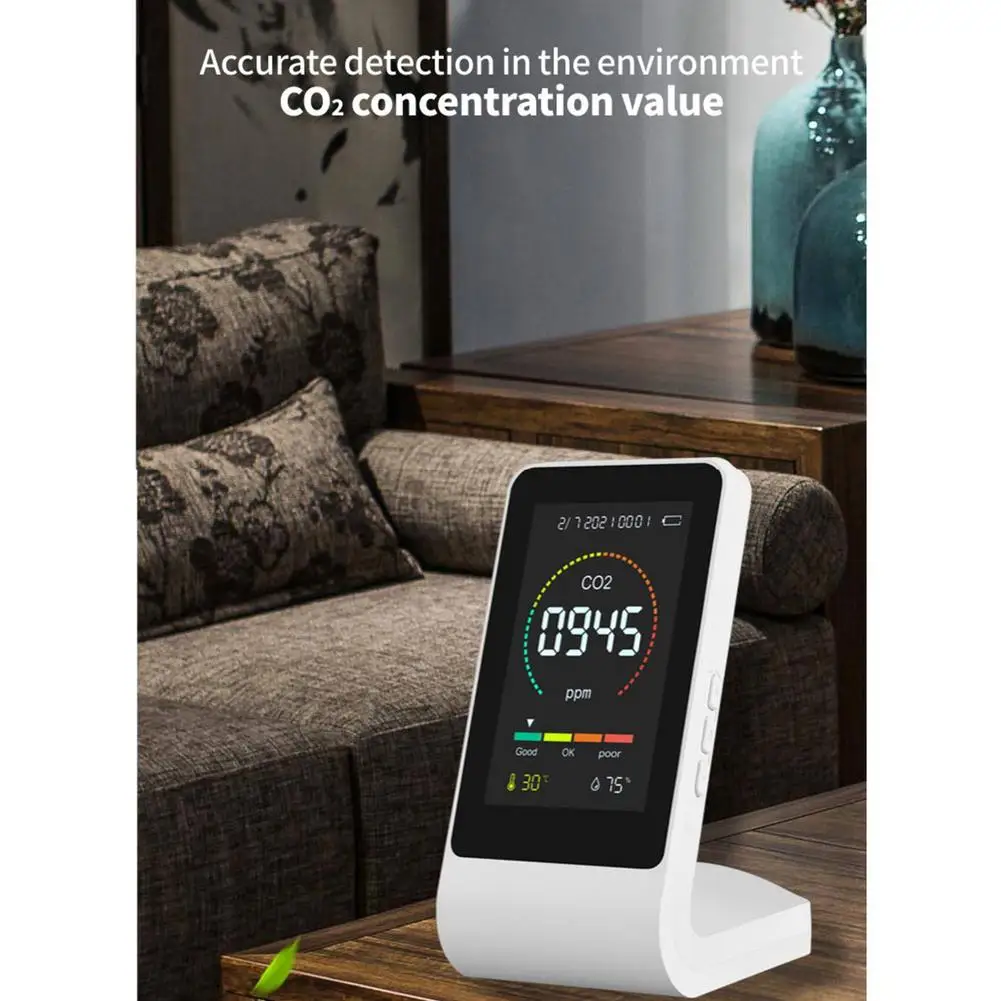 

Intelligent Carbon Dioxide Detector Lightweight Measuring Tool Full-color Large Screen, LED Digital Display Wide Use In Home