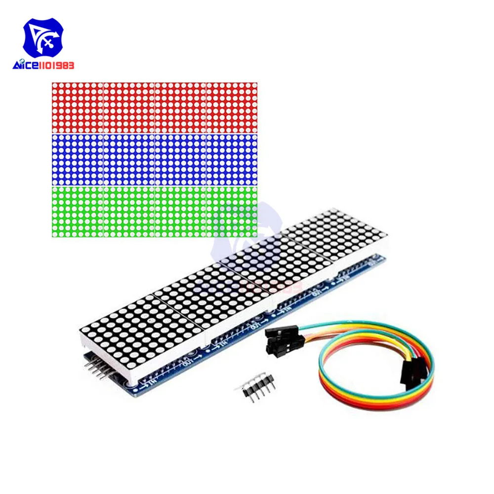 Diymore 4 в 1 MAX7219 RGB точечный СВЕТОДИОДНЫЙ матричный общий анод MCU 8x32 светодиодный модуль управления для Arduino Raspberry Pi