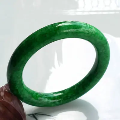 

Natural Burmese Emerald Green Round Bar 54-64mm Bracelet Elegant Princess Jewelry Best Gift for Mom and Girlfriend