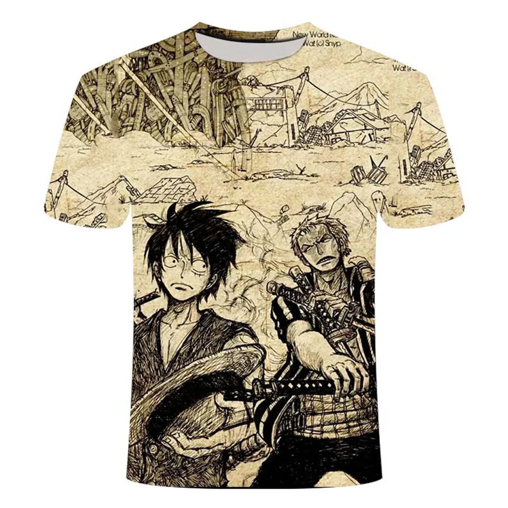 

3D Printing Men's Japanese Anime Fashion Casual New Summer Men's Street Style Round Neck Short Sleeve Loose Oversized T-shirt