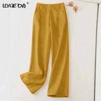 cotton linen straight leg pants for women loose casual womens pant 2021 summer autumn low price promotion trousers for female