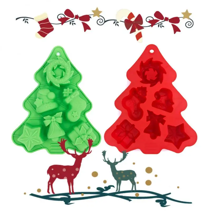 

Christmas Tree shape Silicone Cake Mould Chocolate CupCake Soap Muffine Molds Ice Cream Tray Bakeware Baking Decorating Tools