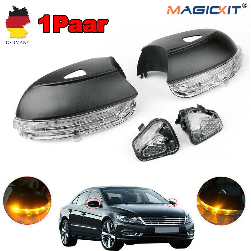 MagicKit 1 пара дверь зеркало заднего вида сигнала поворота светильник для 2009 15 VW Jetta