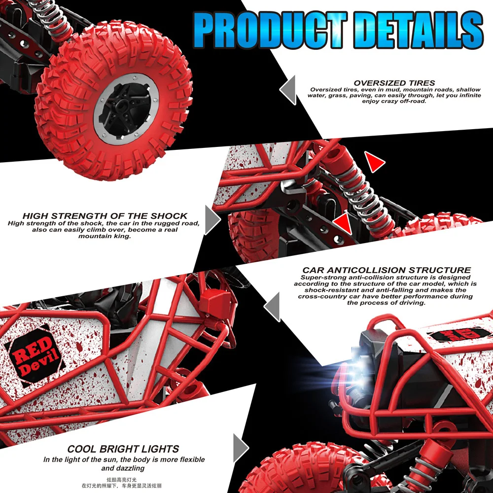 RC автомобиль 4WD дистанционное управление скалолазание 4x4 двойные моторы