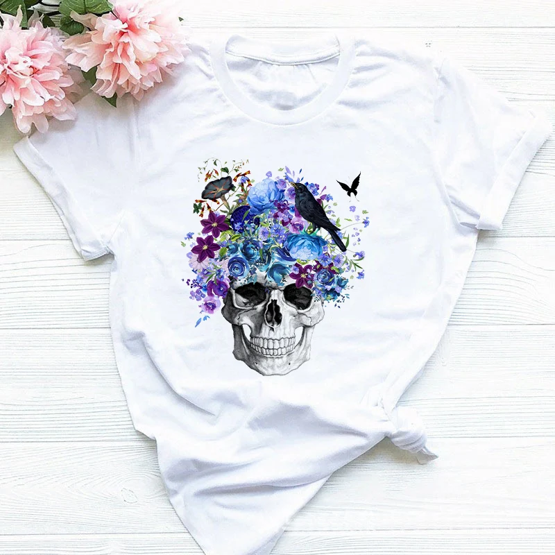 

Womens Casual White Top Cartoon Print Graphic T-shirts Cute Loose T-shirt New Female Basic T Shirts Tee Graphic T Shirts Tshirts