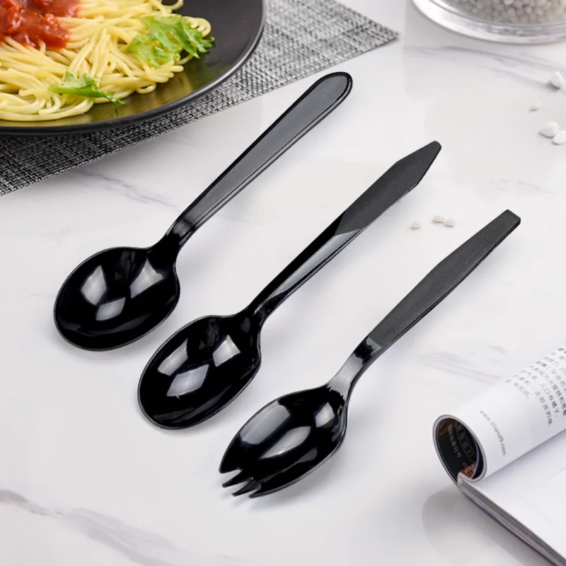 Одноразовая ложка десертная пластиковая вилка для мороженого торта мини