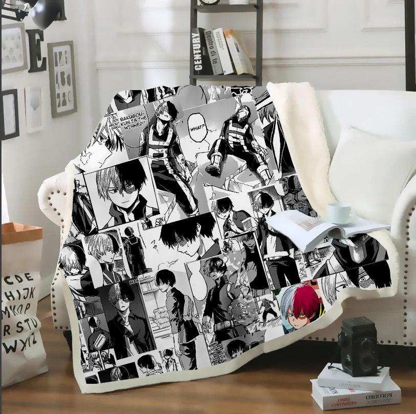 SONSPEE 3D Print Anime Todoroki Shouto Bakugo Katsuki Many faces Sofa Bed Chair Rest Bedding Blanket Thin Home Decor Supply B115