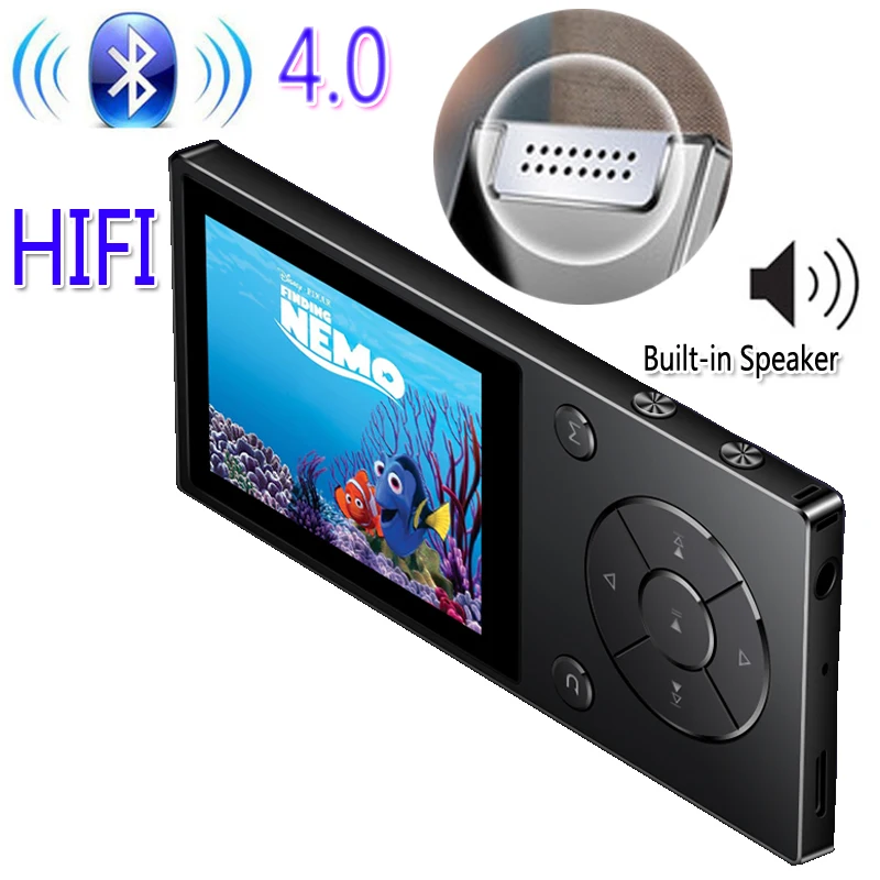 Mp3-плеер с Bluetooth, встроенный динамик, металлический музыкальный плеер без потерь с fm-радио, электронная книга для Walkman с поддержкой tf-карты до 128 ГБ