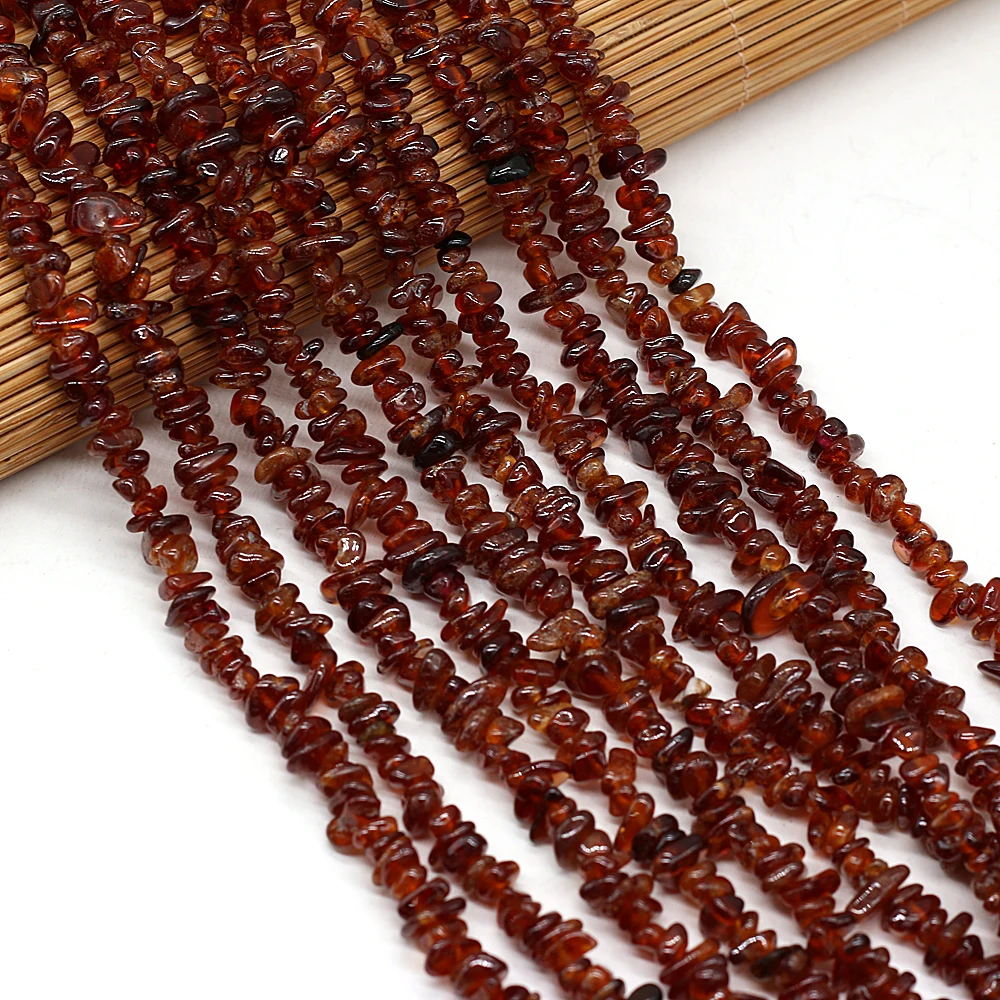 

40cm Natural Garnet Stone Rock Freeform Chips Gravel Beads For Jewelry Making DIY Bracelet Necklace Size 3x5-4x6mm