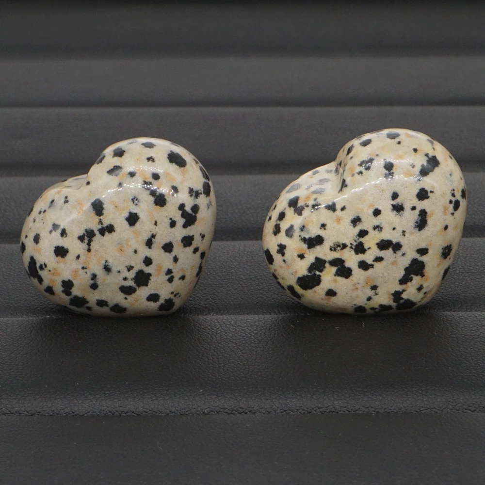 2 шт. Природный Dalmation Яшма с украшением в виде кристаллов резной 1 &quotв форме сердца