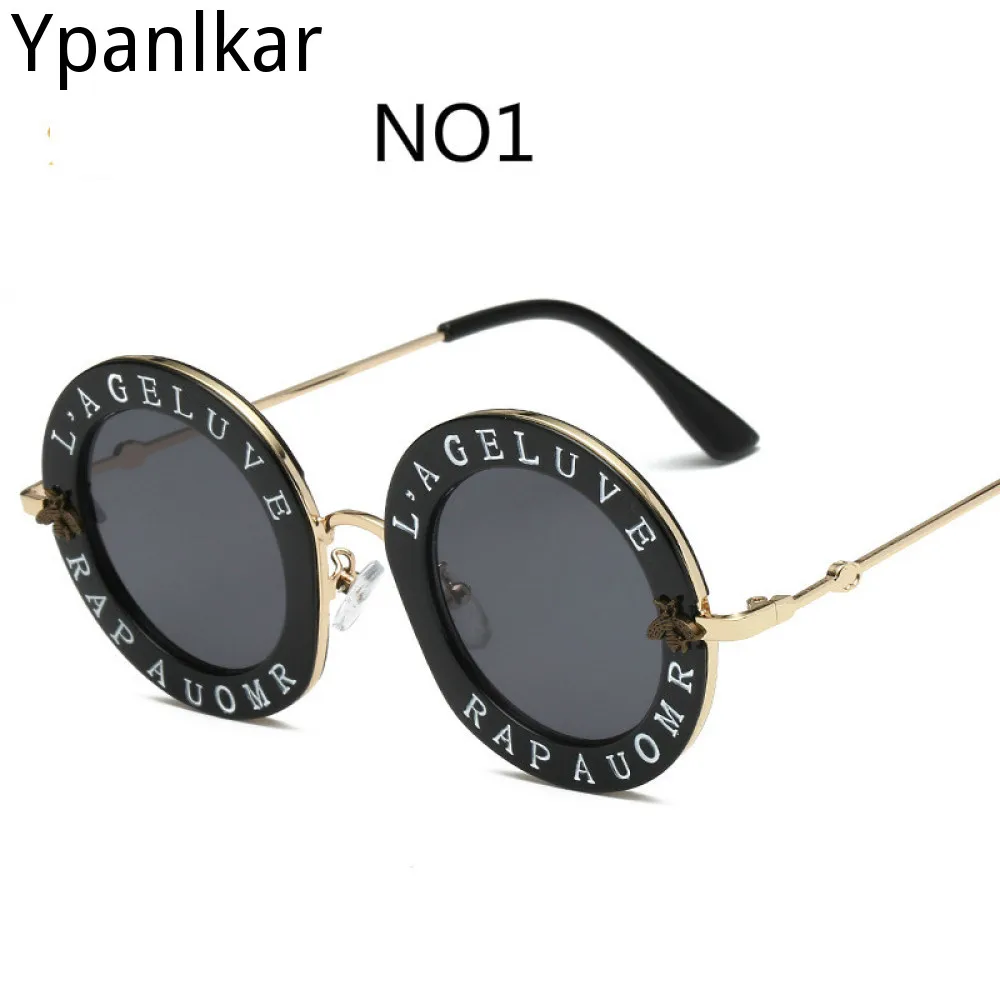 

New Fashion Round Metal Frame Sunglasses Men Women Vintage Sunglasses Bee Design Brand Designer UV400