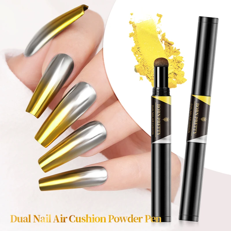 

BORN PRETTY Air Cushion Powder Pen Nail Art Mirror Effect Nail Cushion Holographics Auroras Nail Art Design Decoration Glitter