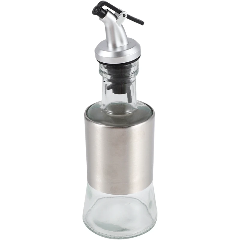 

200Ml Kitchen Glass Oil Bottle Stainless Steel Leak-Proof Soy Sauce Vinegar Cruet Storage Dispenser Useful Kitchen Tools