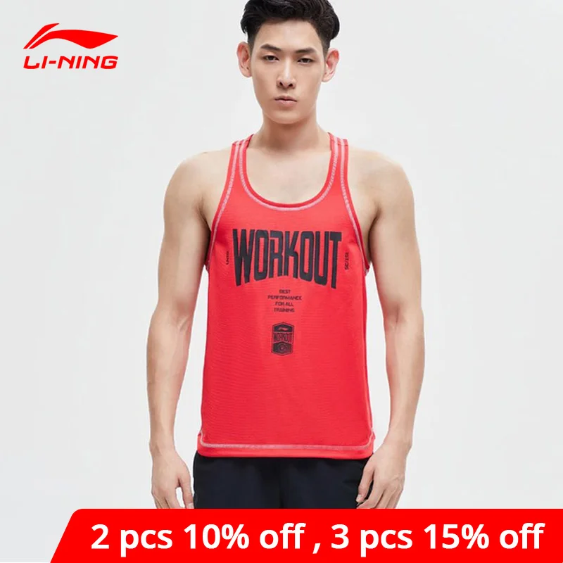Li Ning мужская тренировочная серия Воздушная майка из полиэстера Стандартная